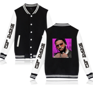 Rapper Pop Smoke Jacket - Printed Baseball Casual Jacket Unisex Clothes